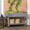 Okak Elevated Wooden Garden Bed with Shelf 43.3x18x30 Inch Outdoor Planter Box for Vegetables, Herbs, Flowers, 5 Colors - 4 of 4