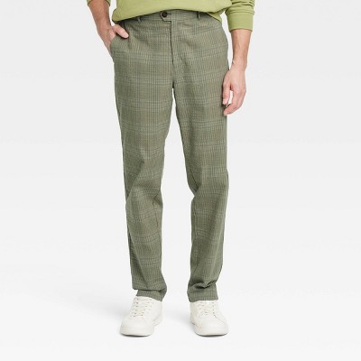 Houston White Adult Plaid Straight Suit Pants - Green