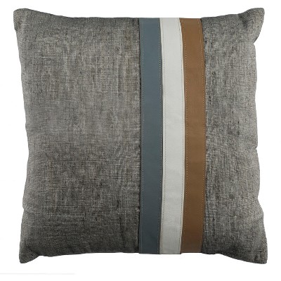 Kent Cowhide Pillow - Grey/White/Beiger - 20" x 20" - Safavieh
