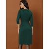 Allegra K Women's Square Neck 3/4 Sleeve High Waist Elegant Dress - 3 of 4