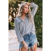V For City Women's Striped Button-Down Long Sleeve Shirt with Dual Chest Pockets - 4 of 4