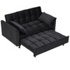 Lyngins Modern Velvet Loveseat, 3 in 1 Convertible Futon Sofa Bed w/Reclining Backrest & Pillows, Versatile Couches for Living Room,Pull Out Sofa Bed - 3 of 4