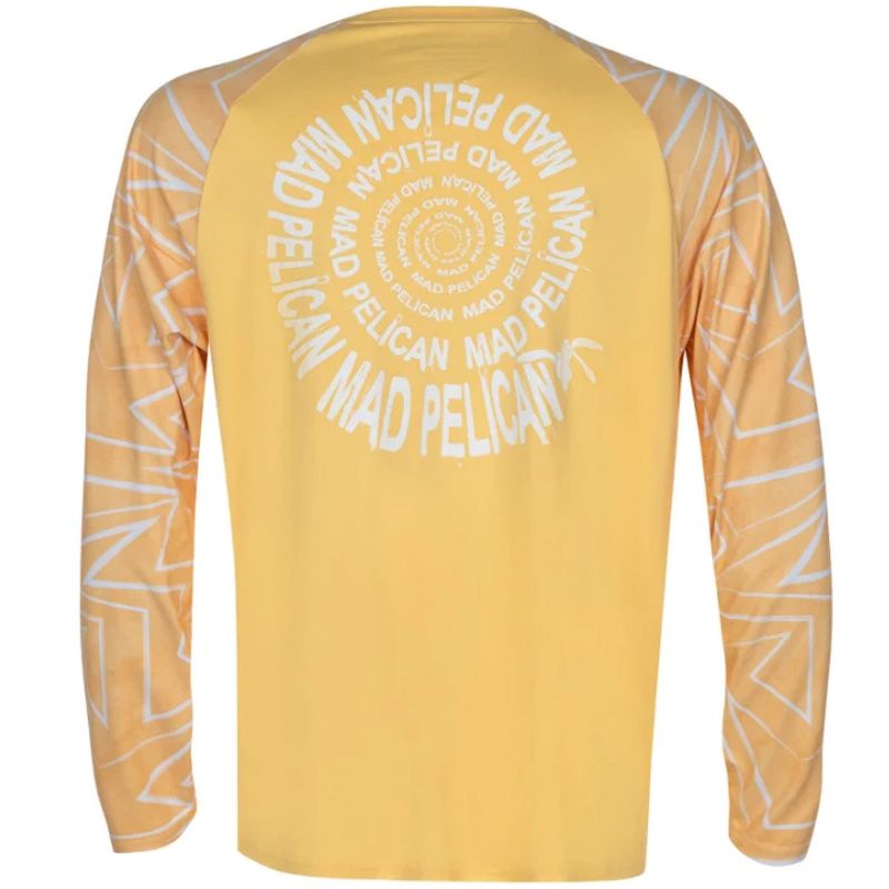 Mad Pelican Swirl On Edges Sun Kicker Raglan UV Long Sleeve T-Shirt - Sunburst, 2 of 3