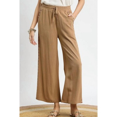 Women's Wide Leg Drawstring Pants - umgee