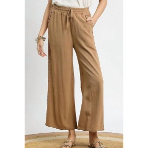 Women's Wide Leg Drawstring Pants - umgee - 1 of 4