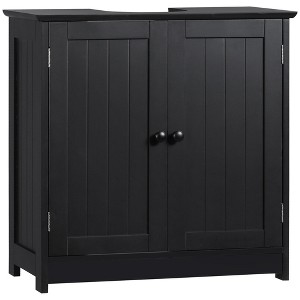 HOMCOM Under Sink Bathroom Cabinet with 2 Doors and Shelf, Pedestal Sink Bathroom Vanity Furniture - 1 of 4