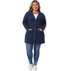 Women's Plus Size V-Neck Long Sleeve Pocket Ribbed Knit Loose Button Up Casual Cardigan - Agnes Orinda - 3 of 4