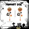 Sparkling Rhinestone Halloween Earrings - Smiling Pumpkin, Spider & Ghost Dangle Drop Jewelry for Women - 3 of 4