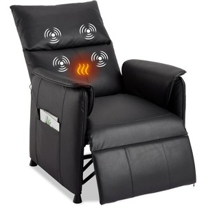 Elertric Recliner Chair with Massage and Heat, Adjustable Single PU Leather Recliners Sofa with Remote Control Home Theater Armchair for Living Room - 1 of 4