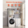 VEVOR Over Washer and Dryer Storage Shelves, 5 Tiers Laundry Room Drying Rack with Hanger Rod and Hooks, Two Rows Washer Shelves Space Saver, Black - 3 of 4
