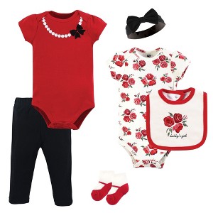 Hudson Baby Infant Girl Cotton Layette Set, Red Roses - 1 of 4
