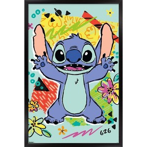 Trends International Disney Lilo and Stitch: Pattern Clash - Stitch Framed Wall Poster Prints - 1 of 4