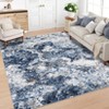 TROPOW Washable Blue Area Rug, Indoor Modern Abstract Non Slip Blue Rugs for Living Room, Low Pile Ultra Thin Throw Carpet - 2 of 4