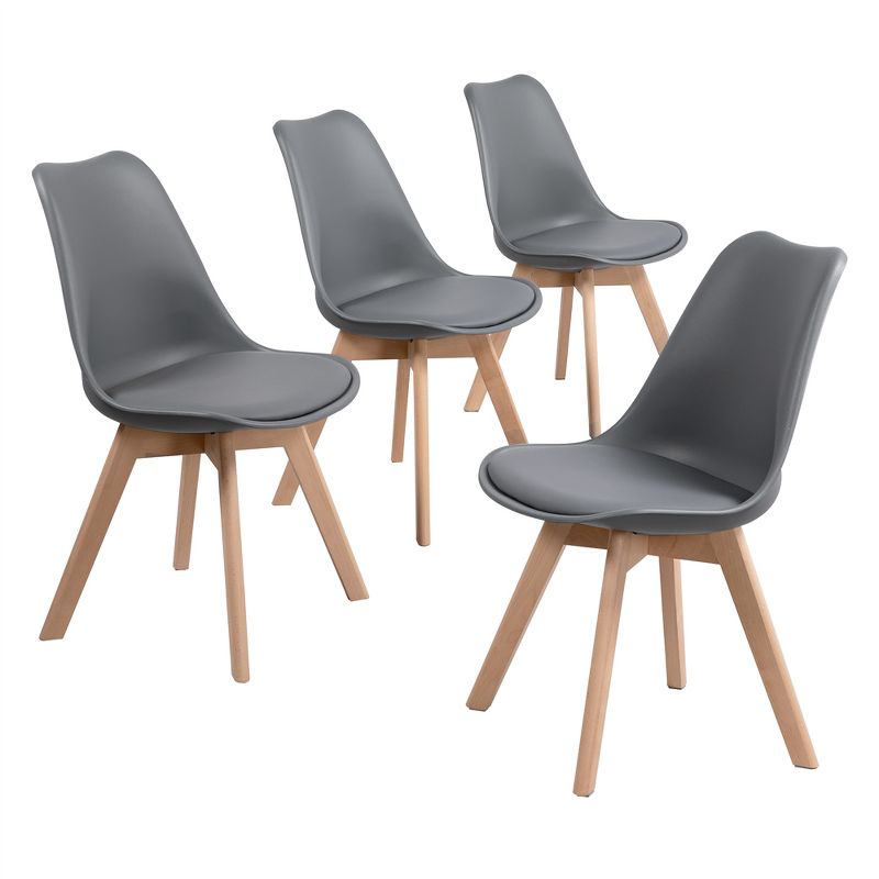 Yaheetech Pack of 4 Upholstered Dining Chairs for Dining Room, Kitchen, 1 of 10