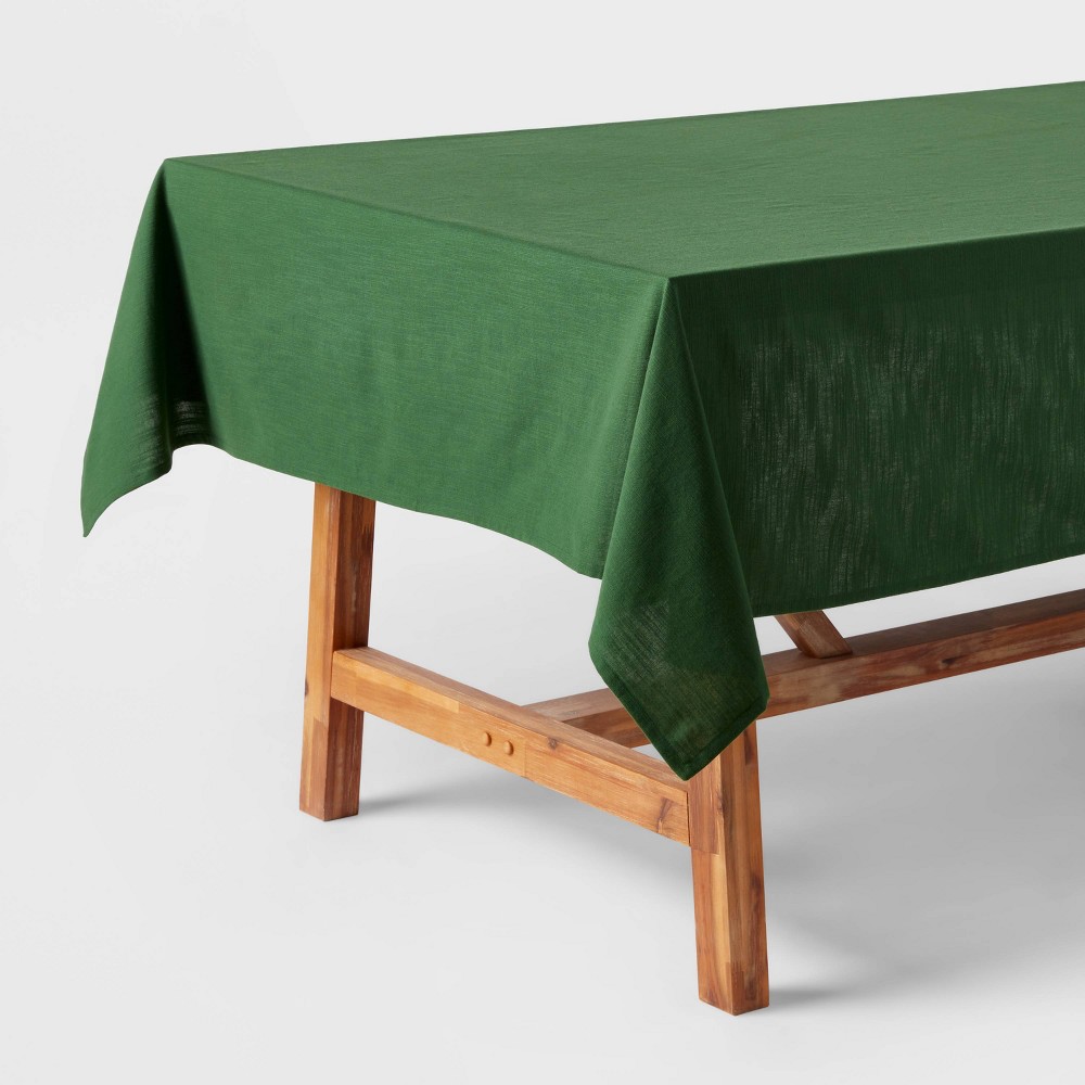 84" x 60" Cotton Solid Tablecloth Green - Threshold