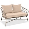YOOCOZZ Bohemian 4-Person Outdoor Seating Set with Wood Table - Beige - 3 of 4