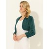Allegra K Women's Cropped Open Front Collarless Long Sleeve Faux Fur Jacket - 3 of 4