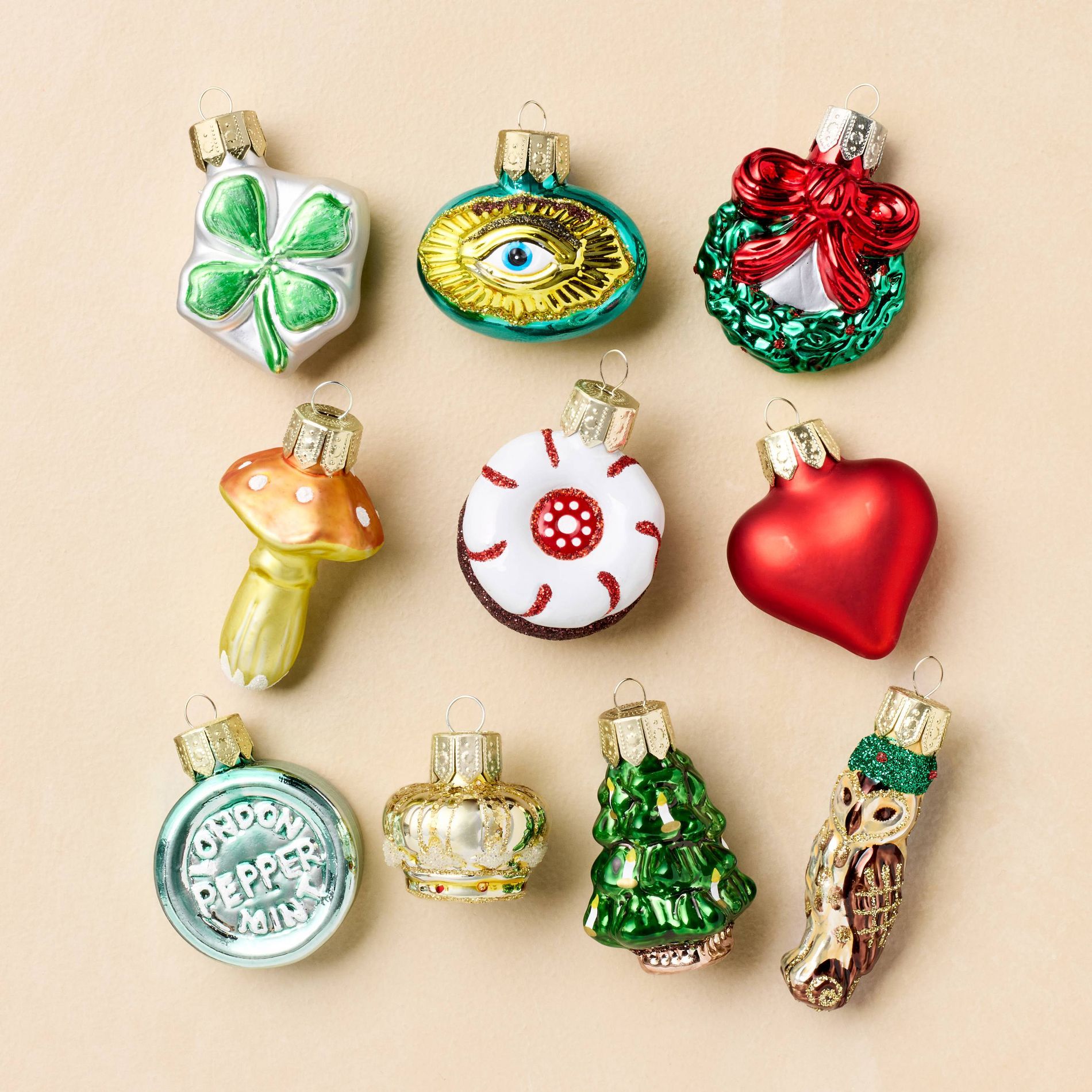 John Derian for Target 10ct Mini Glass Ornament Set