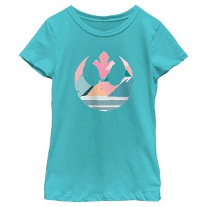 Girl's Star Wars Coloring Easter Egg Rebel Alliance Logo T-Shirt - 1 of 4