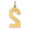Black Bow Jewelry 14k Yellow Gold, Varsity Collection, Large D/C Pendant Number 2 - 3 of 4