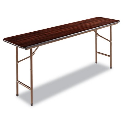 Mahogany Rectangular 72'' Folding Table with Scratch-Resistant Top