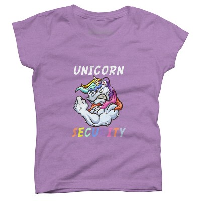 Girl's Design By Humans Halloween Dad Mom Daughter Adult Costume - Unicorn Security By MINHMINH T-Shirt