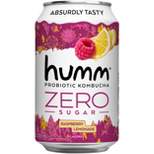 Humm Zero Sugar Raspberry Lemonade Probiotic Kombucha - 12 fl oz