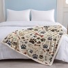 Boersma Dog Paw Print Throw Blanket - Cozy Bone & Paw Design Fleece for Dog Lovers, Brown, 50x60 Inches - 2 of 4