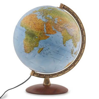 12" Lugano Illuminated World Globe Blue Ocean - Waypoint Geographic