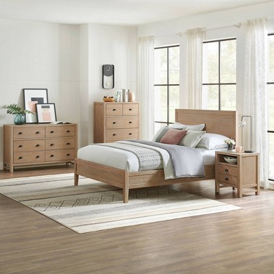 Arden Light Driftwood Solid Pine 2-Drawer Nightstand