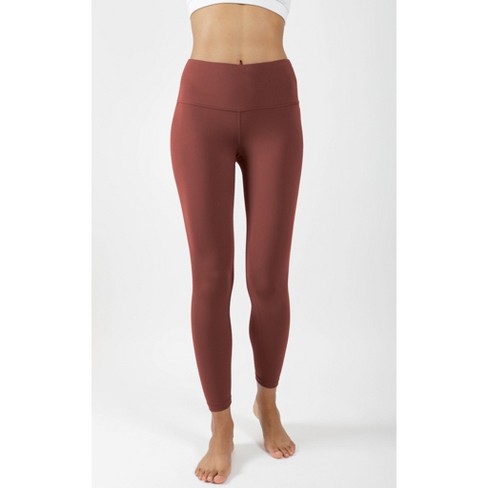 Yogalicious - Women's Lux High Waist 7/8 Ankle Legging - Rustic Cognac - X  Small