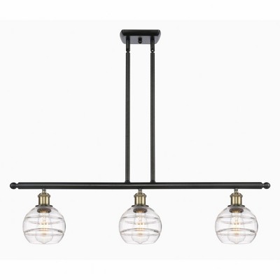 Rochester - 3 Light Stem Hung Island In Industrial Style-8.38 Inches Tall and 36 Inches Wide