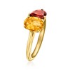 Ross-Simons 1.10 Carat Citrine and .90 Carat Garnet Toi Et Moi Ring in 18kt Gold Over Sterling - 3 of 4