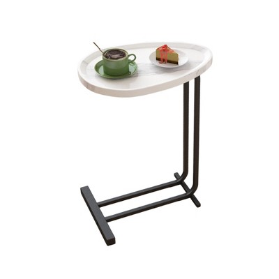 VYNXARIA C-Shaped Side Table,C Table End Table for Sofa and Bedside, Couch Side Tables,Wood C-Shaped End Table with Metal Frame Slide