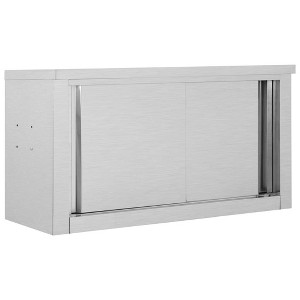 vidaXL Stainless Steel Kitchen Wall Cabinet - 35.4"x15.7"x19.7" - Durable, Easy to Clean, Suitable for Commercial Kitchens - 1 of 4