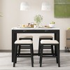 NicBex Dining Table Set for 2 Morden Counter Height Table with Faux Marble Tabletop, 4 Padded Stools and 2 Drawers for Kitchen - 3 of 4