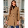 INSPIRE CHIC Women's Elegant Winter V Neck Single Breasted Long Overcoat - 3 of 4