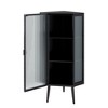 PAGED 31.5" H Floor Coner Storage Cabinet with Shelf and Tempered Glass Door, Bathroom Organizer for Bathroom/Living Room/Kitchen - 4 of 4