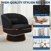 Modern Swivel Barrel Accent Chair, 360° Teddy Fabric Upholstered Armchair with Striped Backrest - 2 of 4