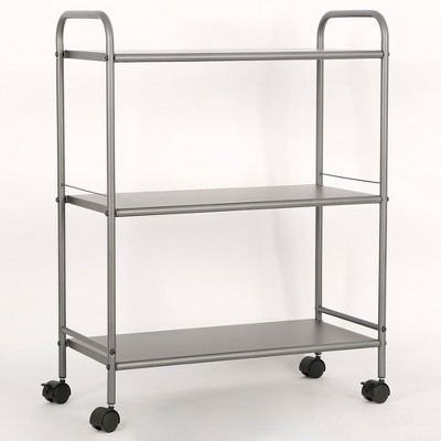 Costway 3-tier Metal Utility Cart 400 Lbs Storage Service Trolley Tool  Storage Black : Target