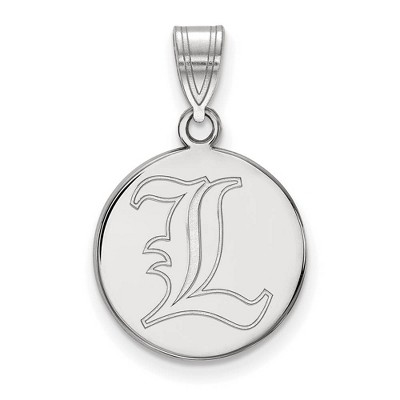Black Bow Jewelry 14k White Gold Louisville Cardinals NCAA Medium Pendant