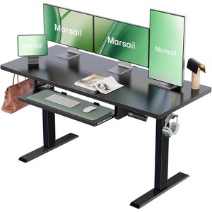 55x24 In Electric Standing Desk, Adjustable Height with 27.5 to 46.7 In Height Range, 4 Memory Presets, Suitable for use in offices and studies - 1 of 4