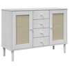 vidaXL Sideboard SENJA Rattan Look White 44.1 in.x15.7 in.x31.5 in. Solid Wood Pine - 2 of 4