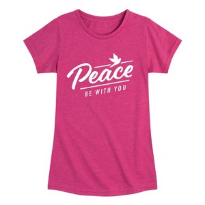 Girls' - Instant Message - Peace Be With You Fitted Short Sleeve Graphic T-Shirt - 1 of 4