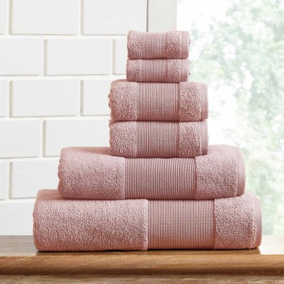 Air Cloud 6-Piece Silver Pink Organic Cotton Towel Set