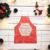 Unique Bargains Christmas Aprons Linen Red Beige 21.65"x26.77" 1 Pcs - 2 of 4