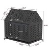 LAOTIES 45" Heavy Duty Indestructible Dog Crate Kennel,Escape-Proof Metal Cage with Roof,Lockable Wheels And Removable Trays - 4 of 4
