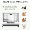 2 Level Small Animal Cage with Wheels and Removable Tray,Indoor Rabbit Hutch for Bunny–LAOTIES - 4 of 4