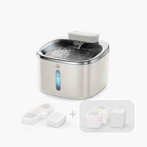 Oneisall PW04 Extended Wireless Cat Fountain: 3.5L Stainless Steel, Battery Operated, Cordless, Rechargeable – Pet Water Dispenser (w/11 Filters) - 1 of 4