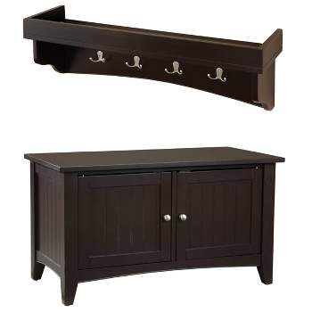 Coat Hooks With Storage Cubbies Cherry - Alaterre Furniture : Target